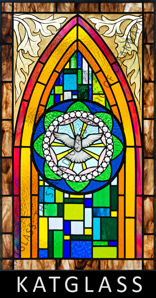 The Holy Spirit Stained Glass Church Window Tarpon Springs